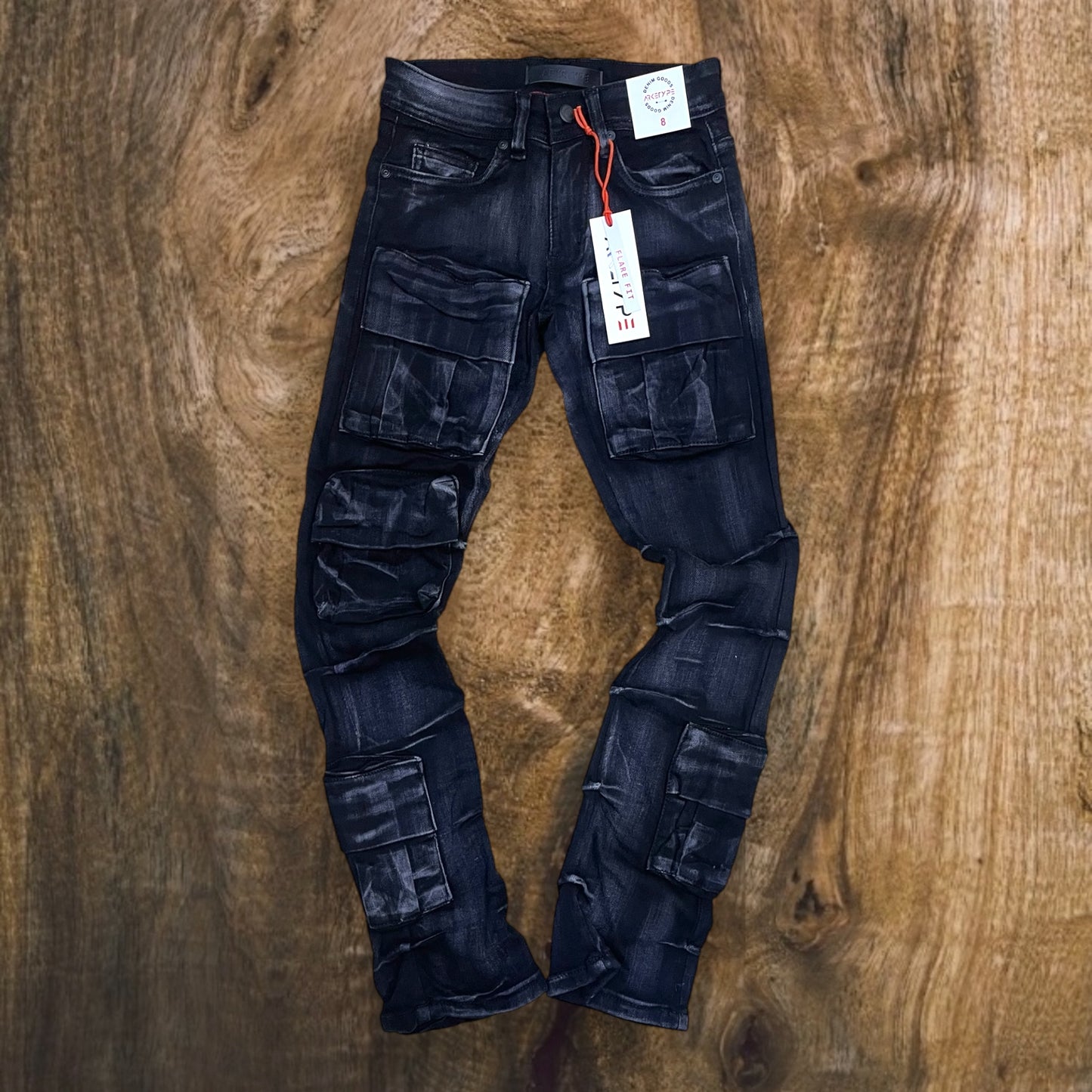P444K - Boys' 8-18 Timeless Stacked Cargo Pocket Jeans