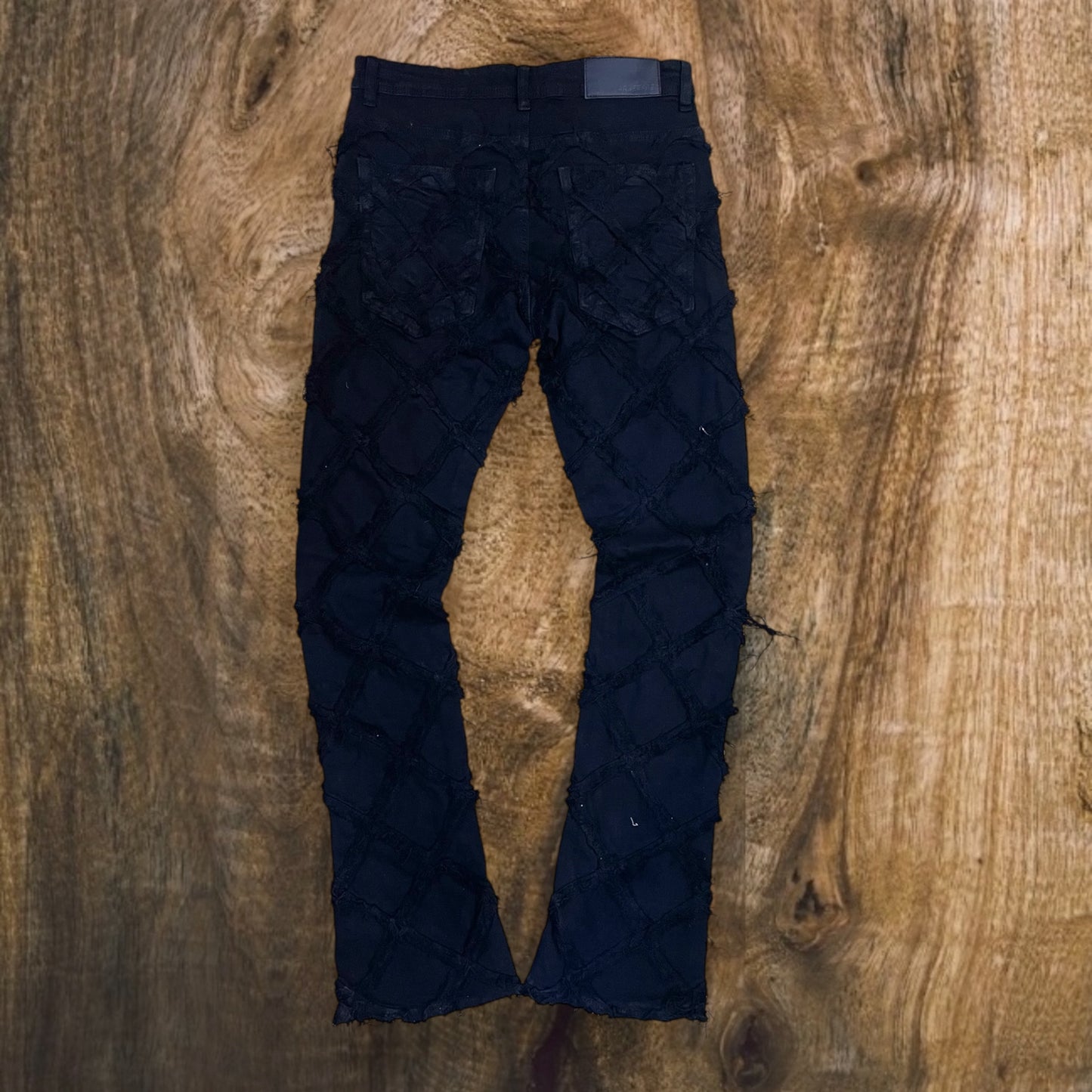 P525 - Premium Cross Roads Stacked Flare Jeans