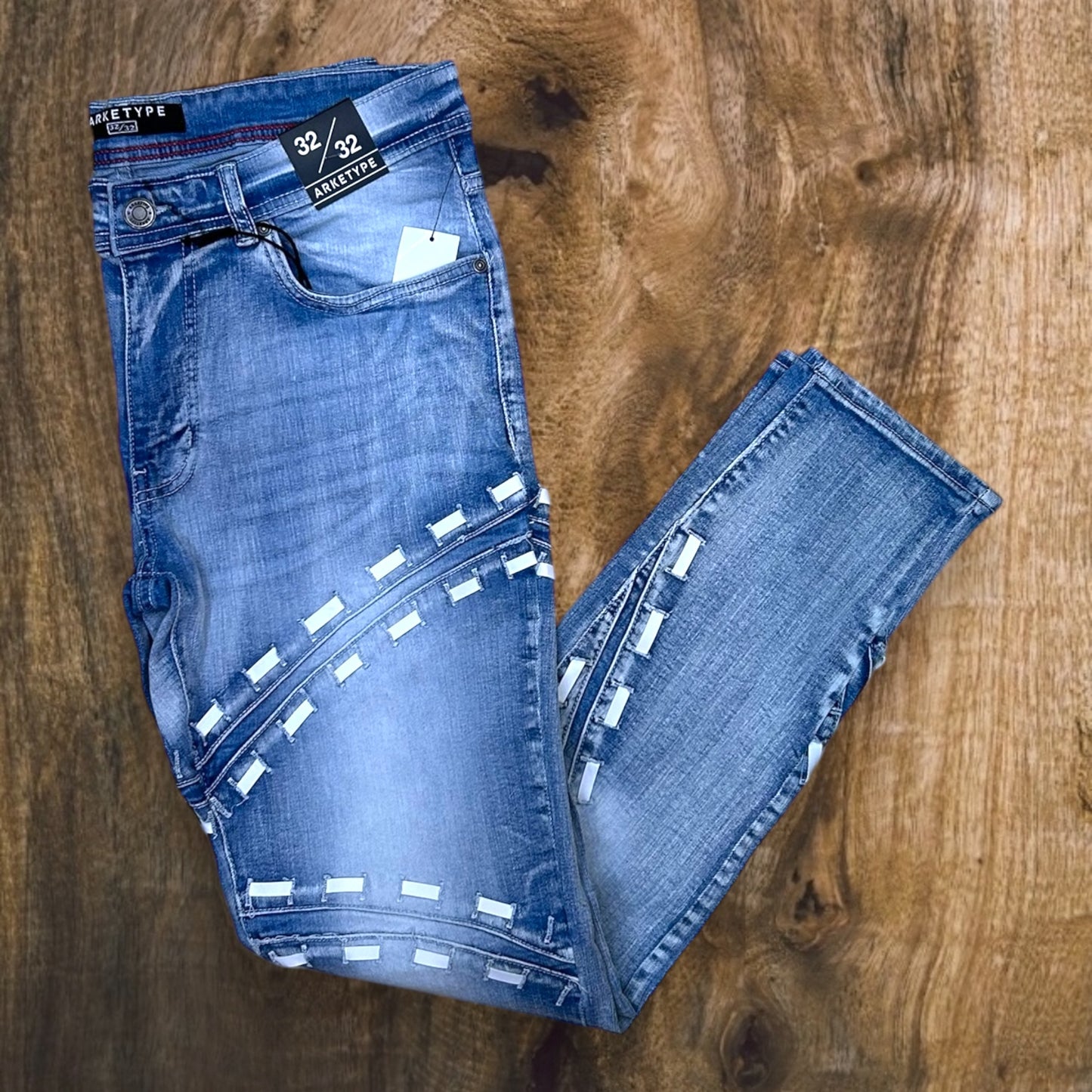 P425 - Nelson Laced Slim-Fit Stretch Jeans