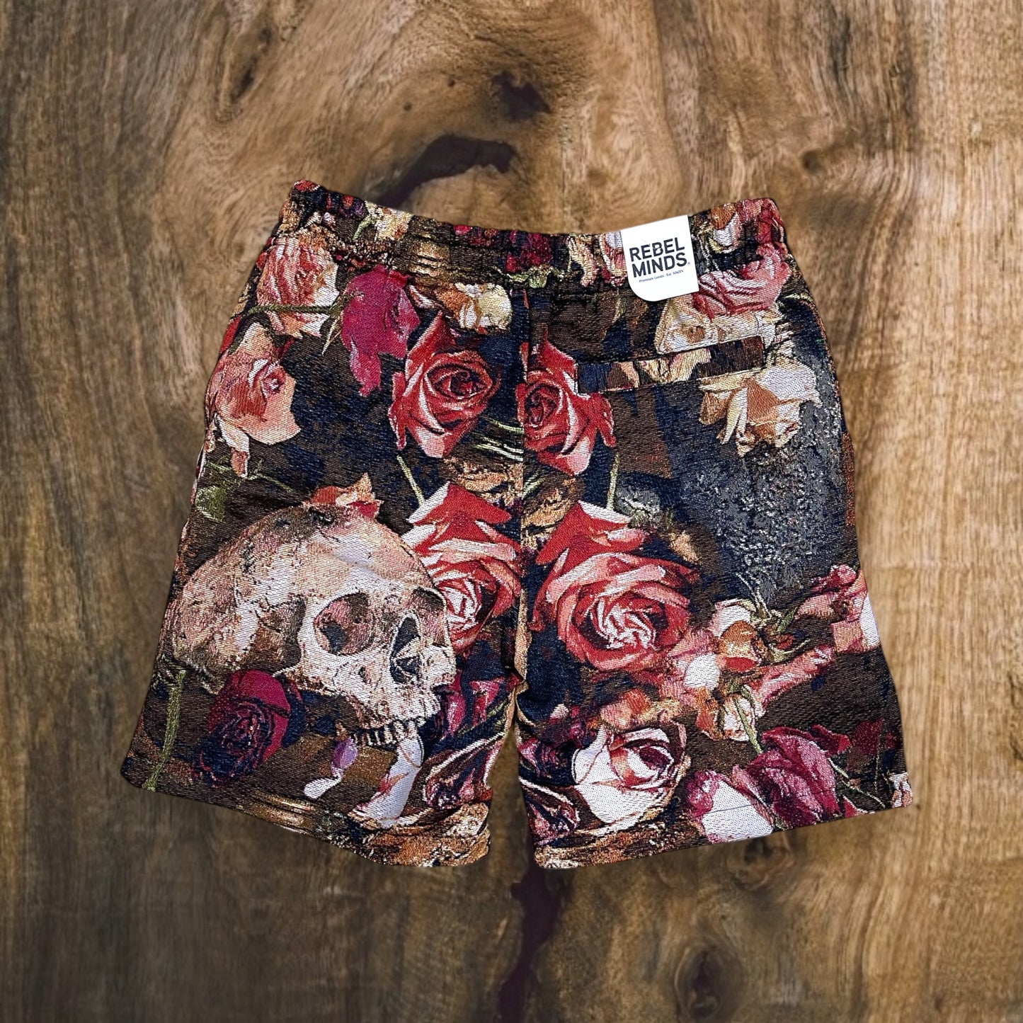 151-932 - Rose Skull Tapestry Shorts