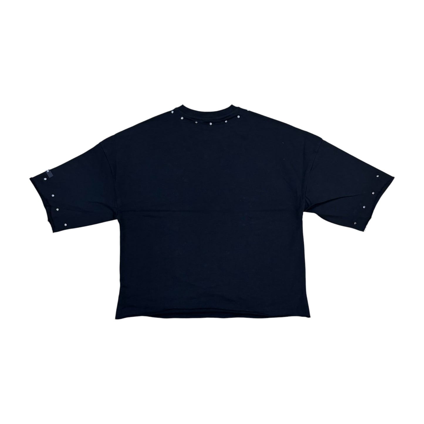 WH-SW6155 - Saint with Studs Cropped Top Graphic T-Shirt