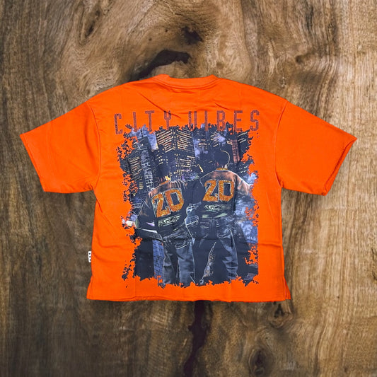 T1354 - Vibe with Rhinestones Cropped Top T-Shirt