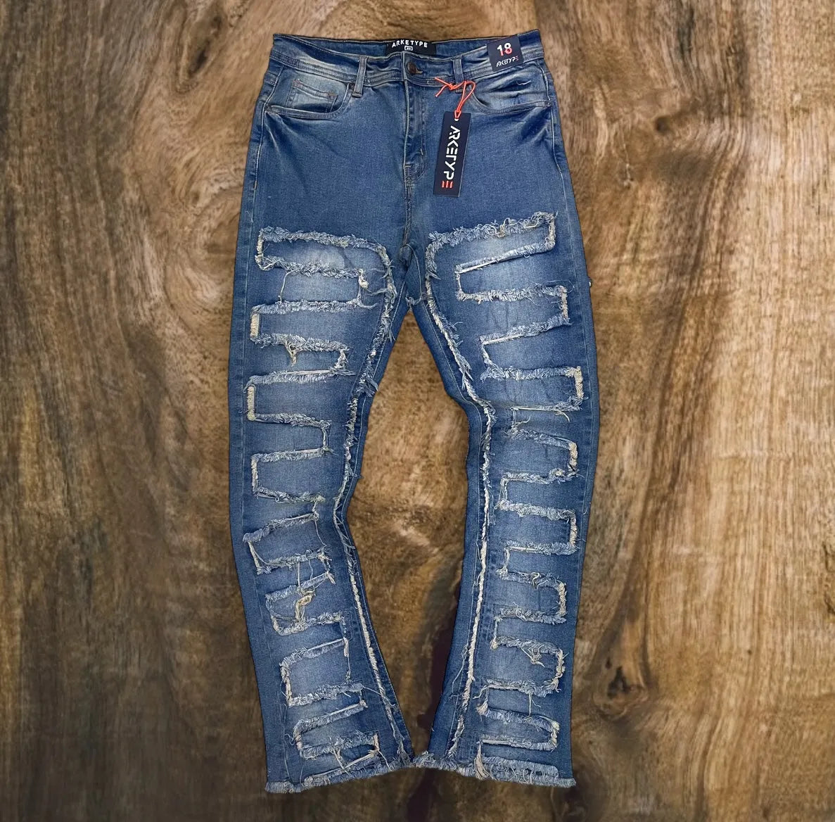 P482K - Boy's/Kid's Maze Stacked Jeans