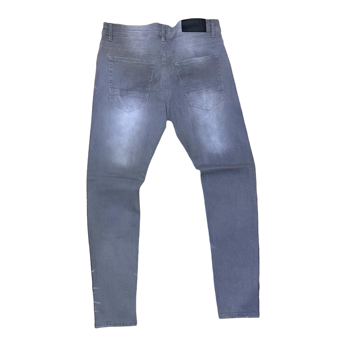 Arketype Core Ripped Slim-Fit Stretch Jeans in grey denim