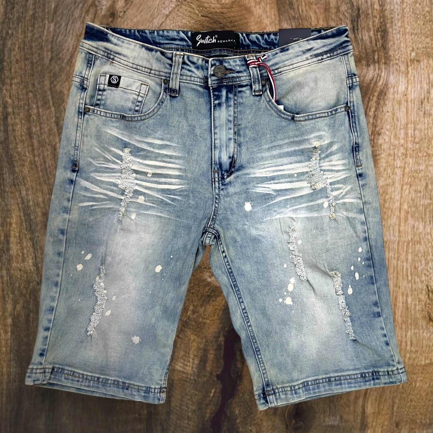 SS4701 - Ripped Denim Stretch Shorts
