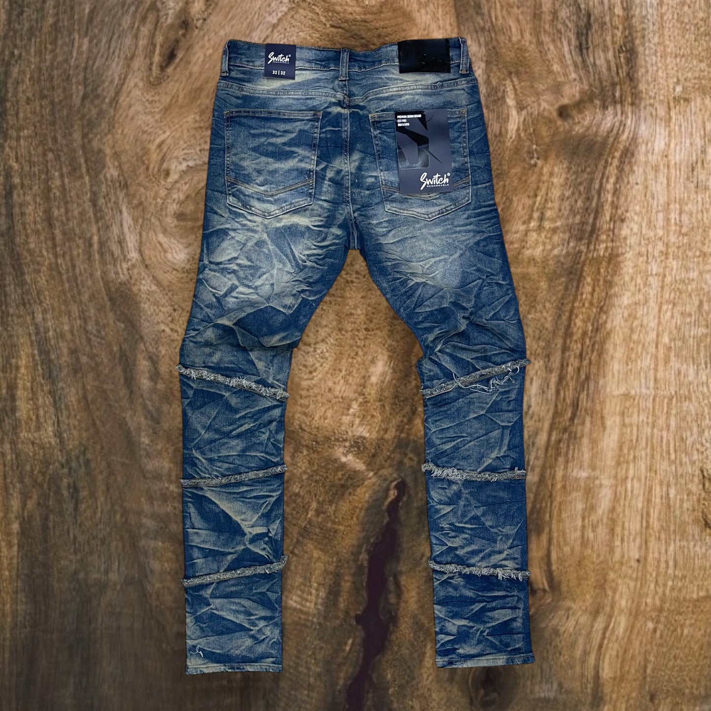 SS4676 - Premium Washed Ripped Slim-Fit Stretch Denim