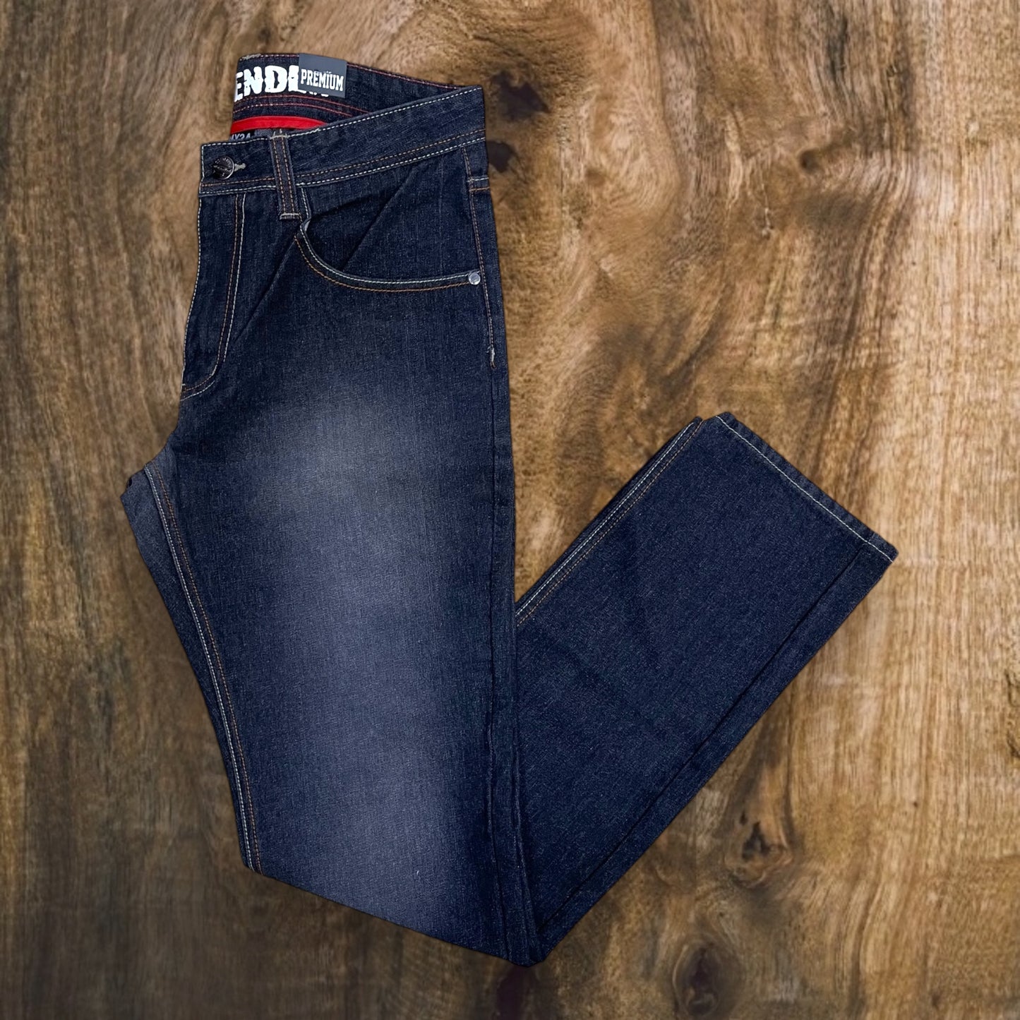 8RD80 - Basic Washed Relaxed-Fit Denim Pants