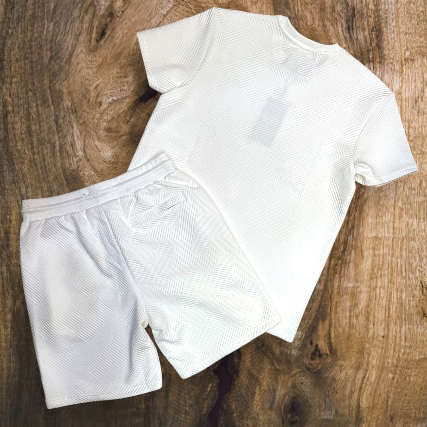 351-184 - RS Texture Embossed Shorts SET (Off-White)