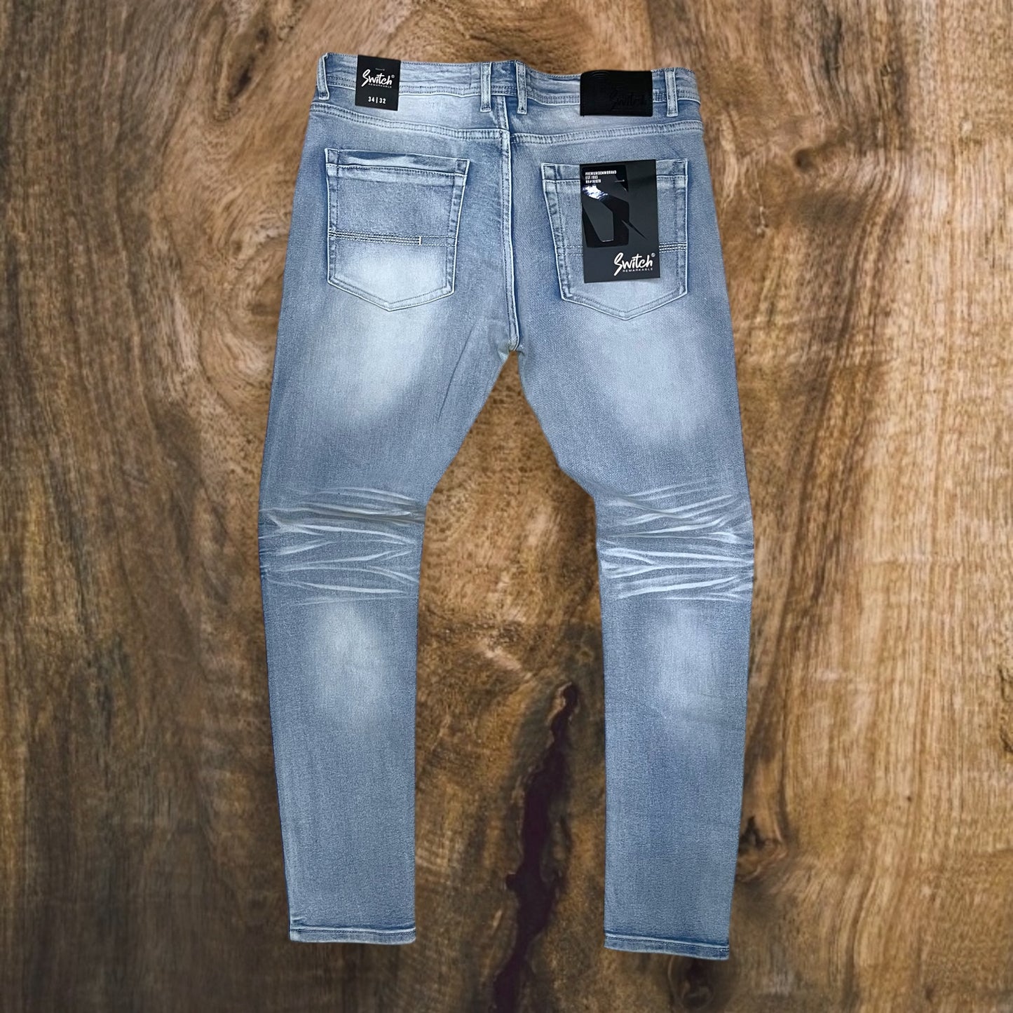 SF2620 - Washed Clean Look Denim Slim-Fit Stretch Jeans
