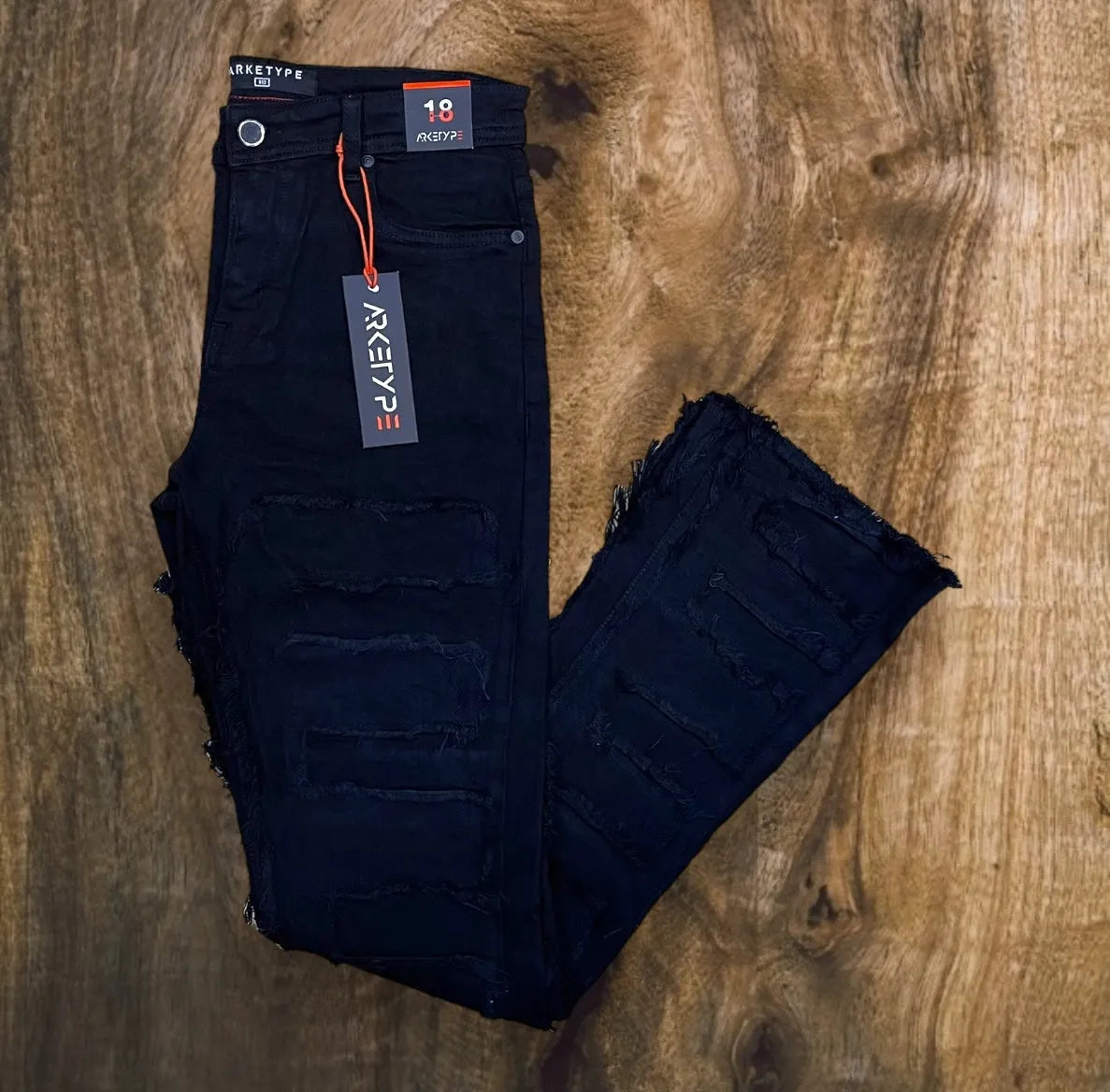 P482K - Boy's/Kid's Maze Stacked Jeans