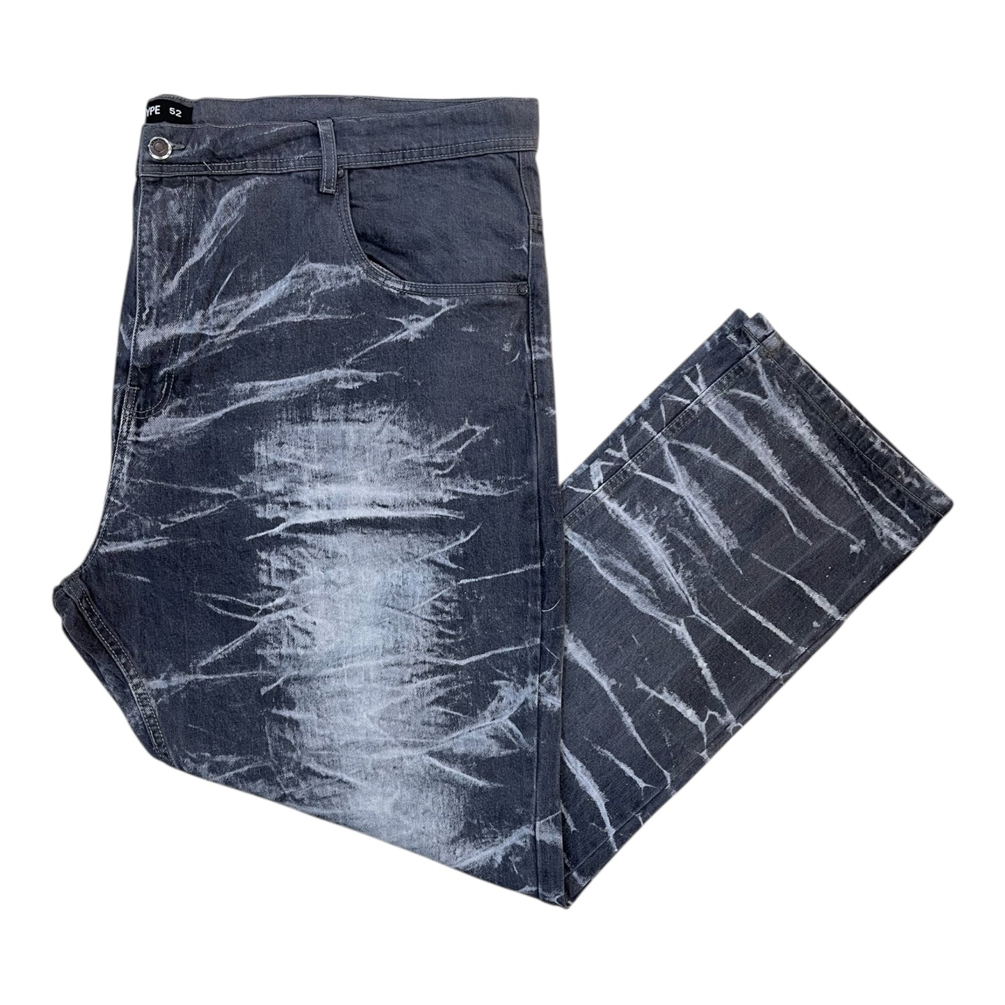 P17X - Big Men's Crinkle Wash Straight-Fit Non-Stretch Jeans