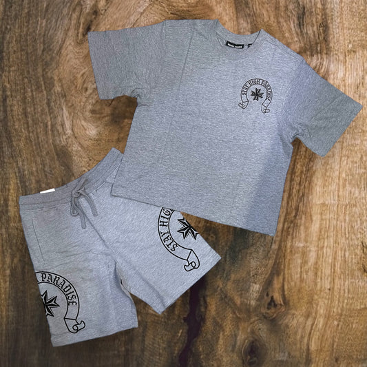 151-184 - Paradise Cropped Shirt, Shorts SET