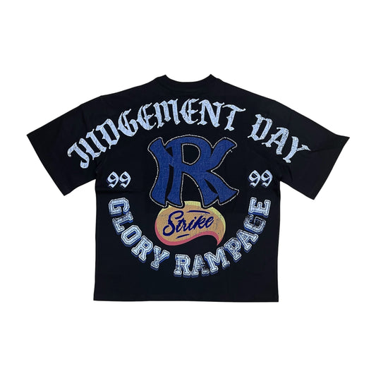 WH-RK1482040 - Judgement Day with Rhinestones n Studs Boxy Graphic T-Shirt