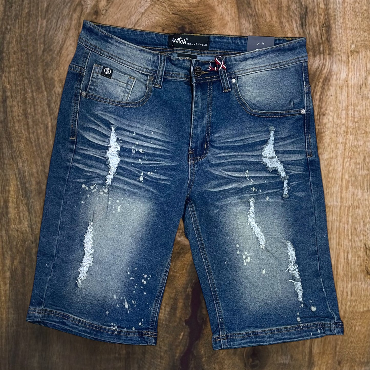SS4701 - Ripped Denim Stretch Shorts