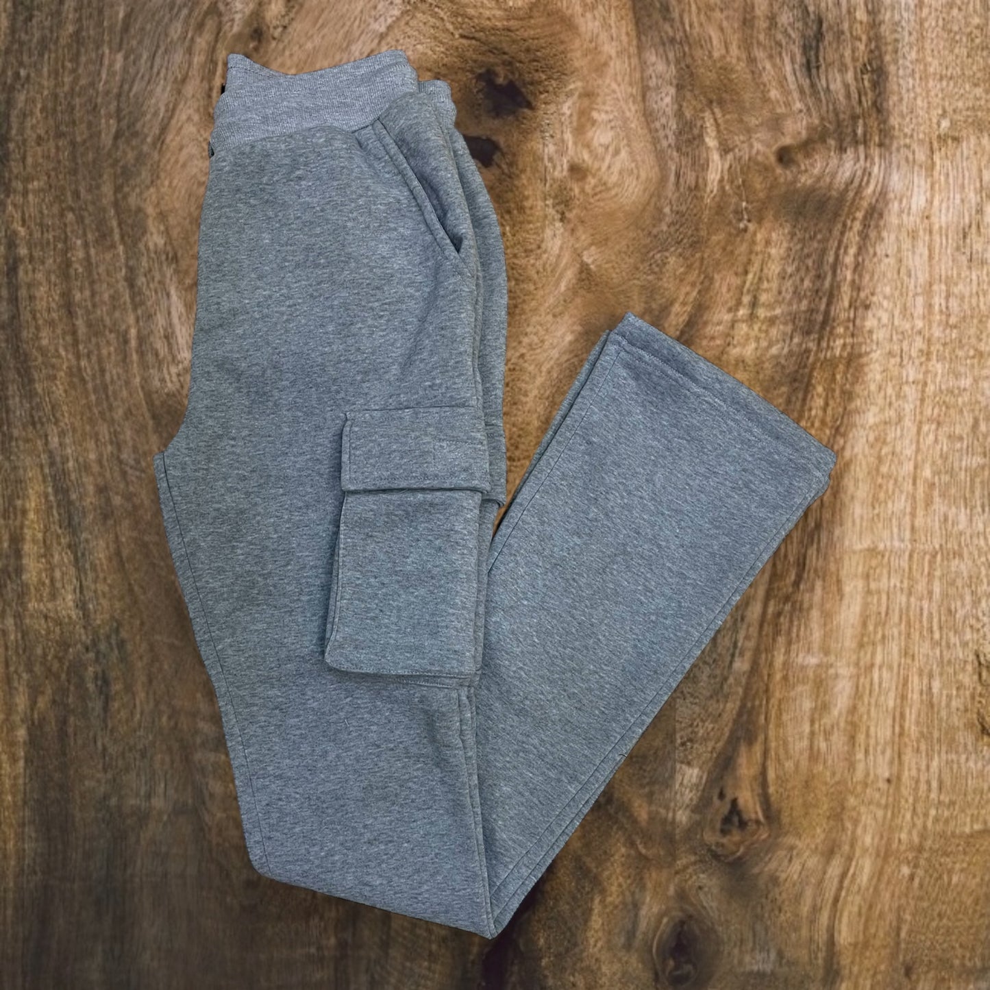 FB3423 - Cozy Cargo Pocket Fleece Stacked Pants