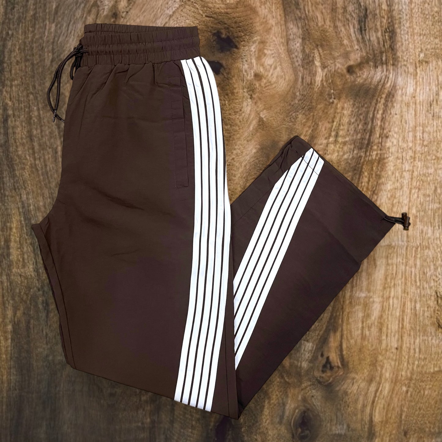 100-490- Bent Stripes Nylon Straight-Fit Pants