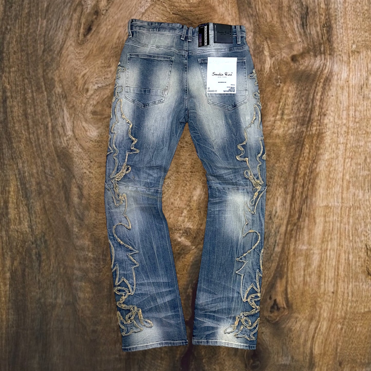 JP25119 - Premium Western Theme Fashion Stretch Stacked Flared Jeans