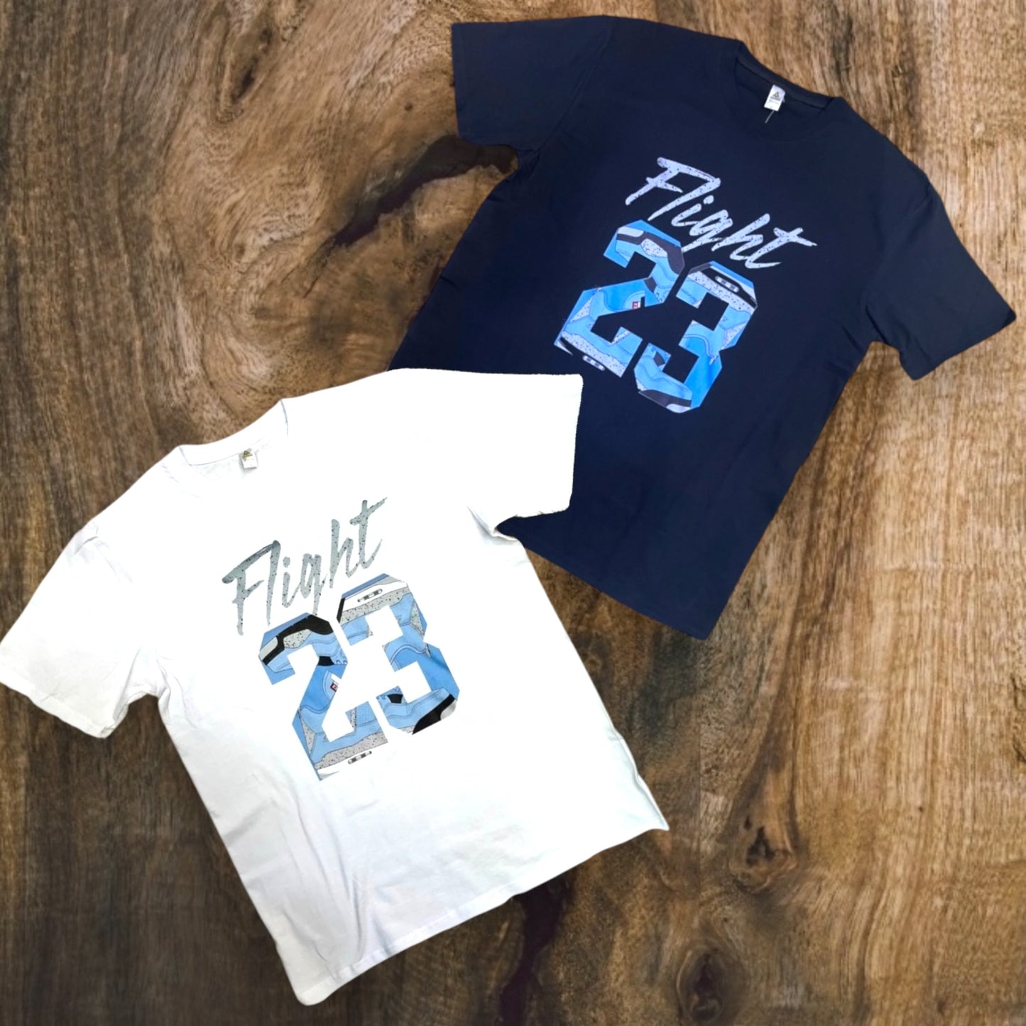JC010825 - Flight 23 University Blue Regular-Fit Graphic T-Shirt