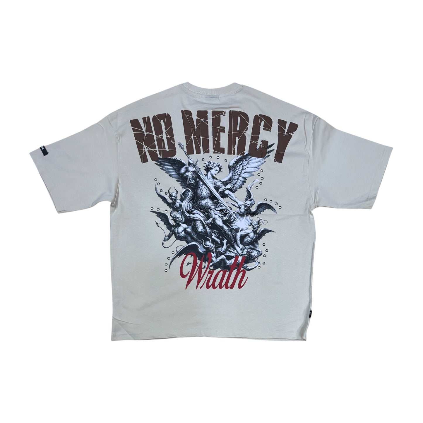 WH-SM6101 - No Mercy with Studs Boxy Graphic T-Shirt