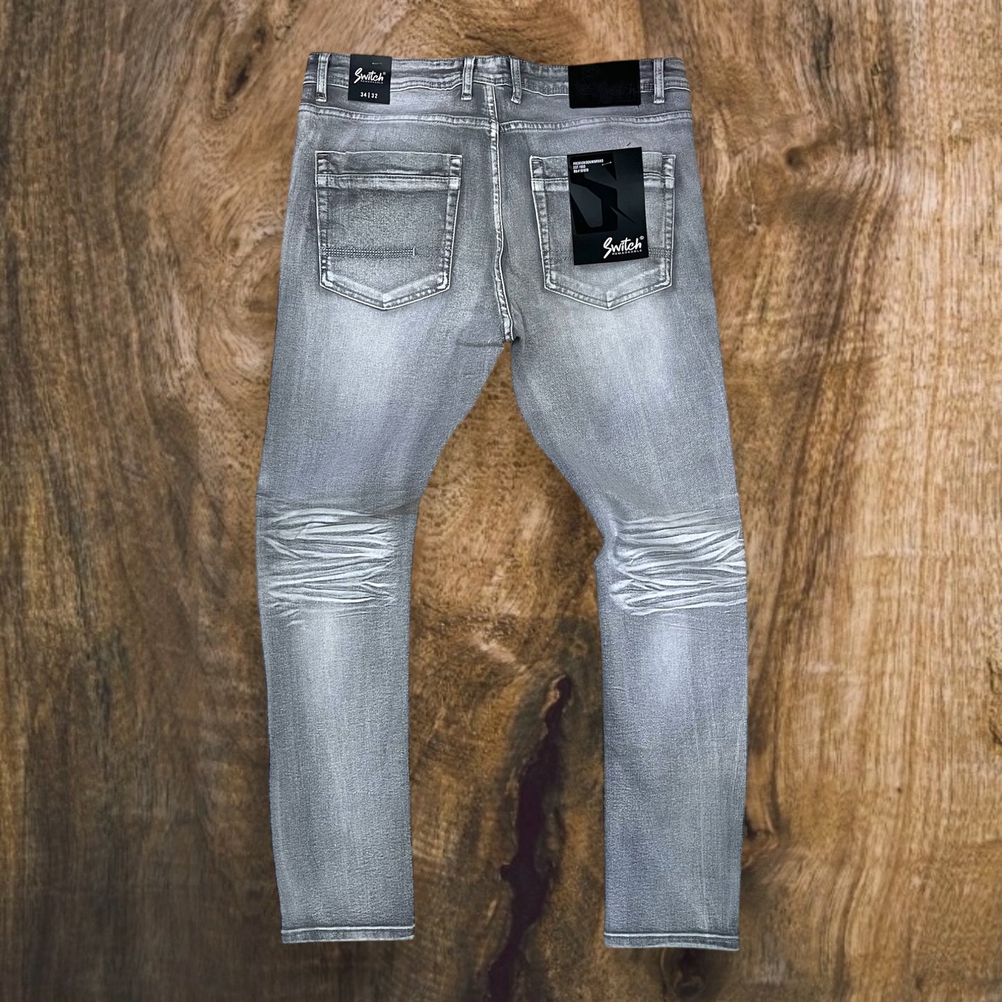 SF2620 - Washed Clean Look Denim Slim-Fit Stretch Jeans