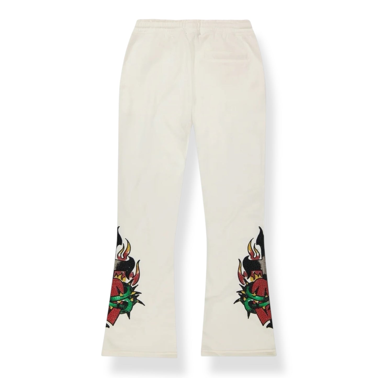 EHM8006-8RS - Mary Rhinestone Bootcut Fleece Sweatpants