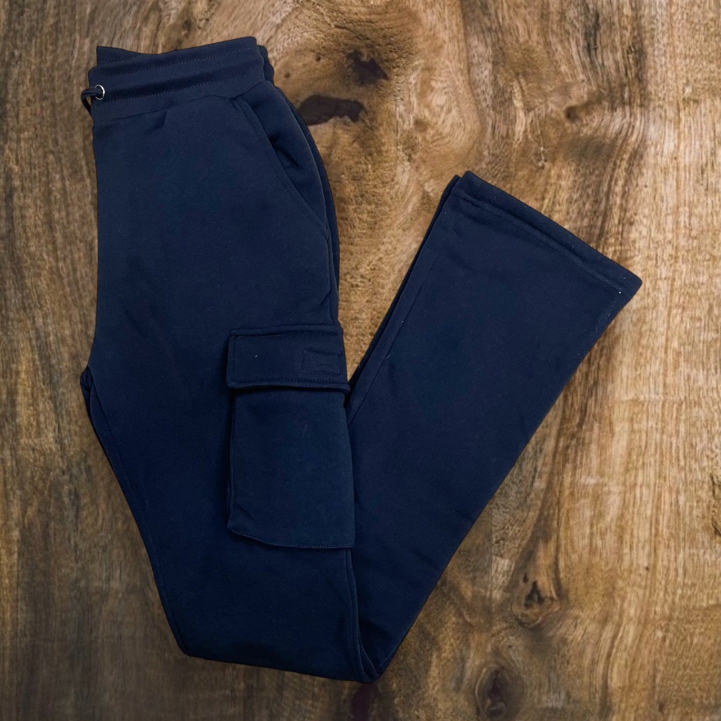 FB3423 - Cozy Cargo Pocket Fleece Stacked Pants