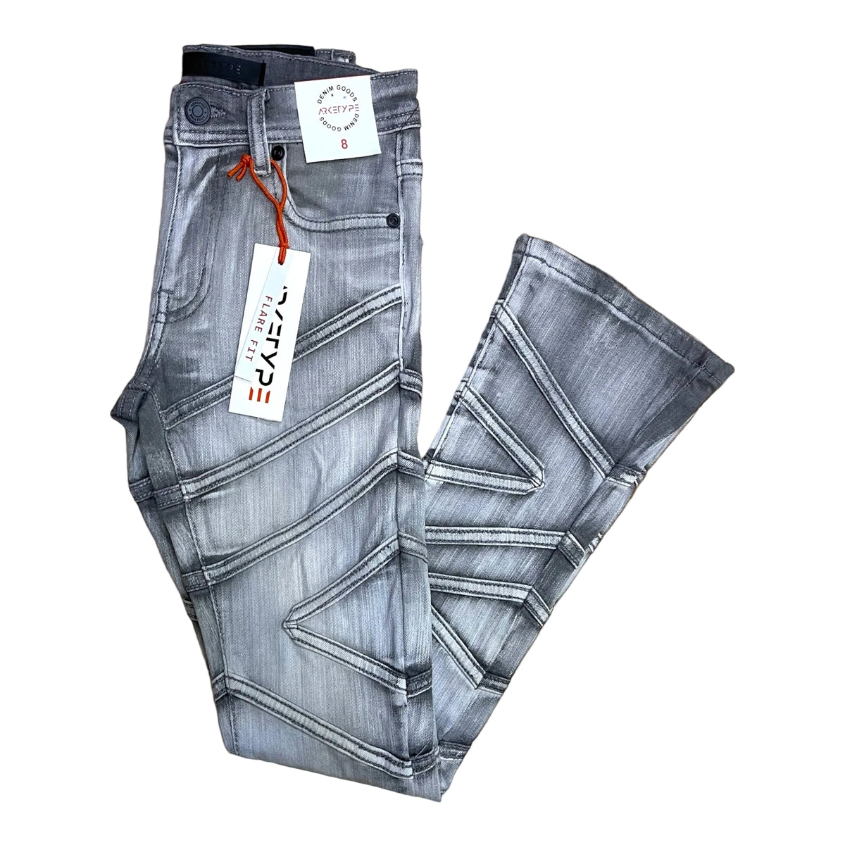P432K - Boys/Kids 8-18 Charlie Stacked Flare Jeans