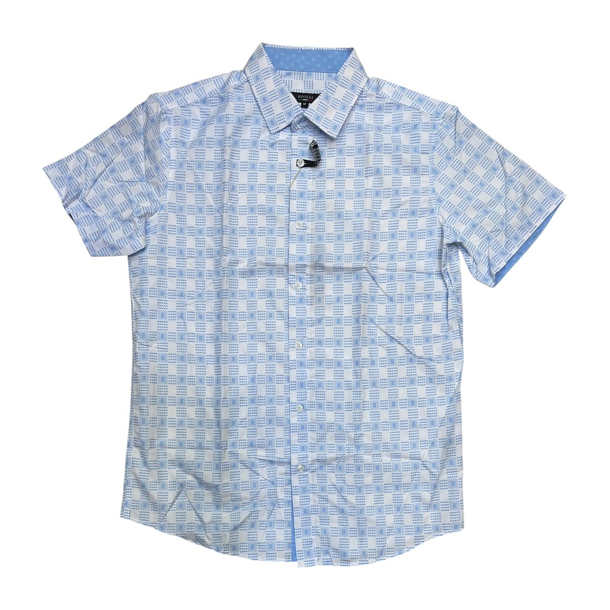 RS2239 - Monochromatic Patterned Modern Fit Short Sleeve Button Down Shirt