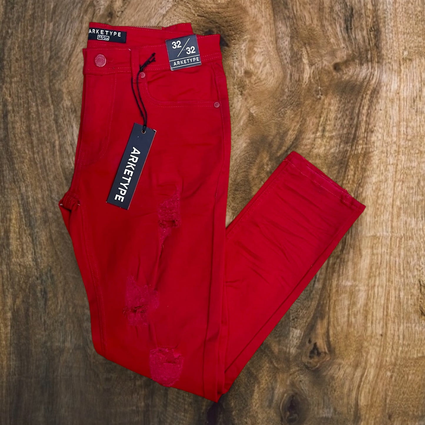 P403 - Twill Ripped Slim-Fit Stretch Jeans
