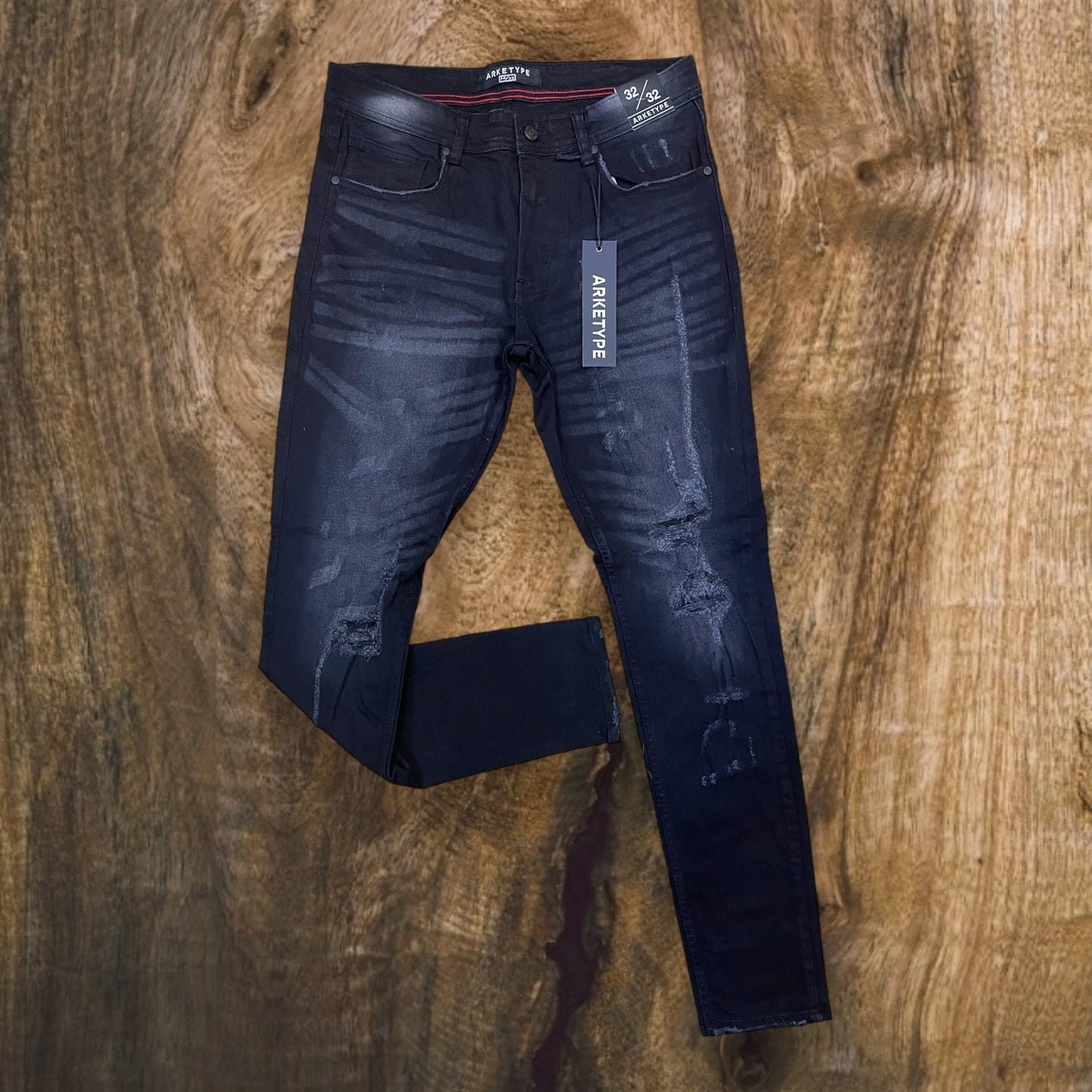 P401 - Bolt Ripped Slim-Fit Stretch Jeans