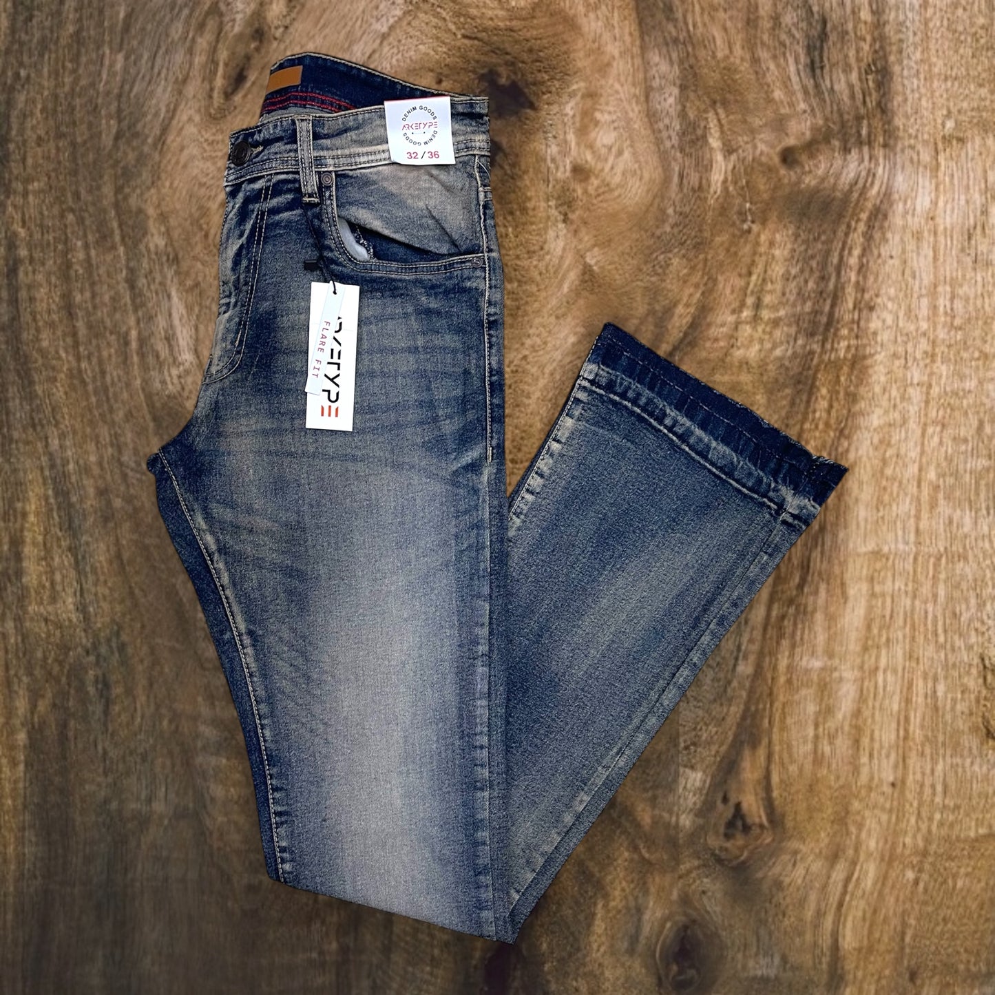 P537 - Essntl Stretch Stacked Flare Jeans