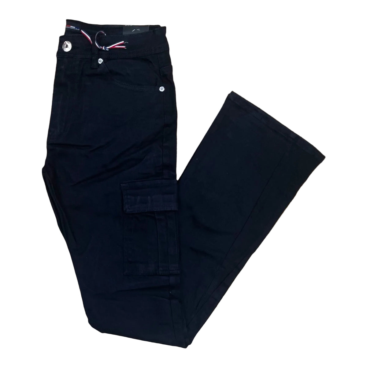 SF3518 - Twill Cargo Pocket Stretch Stacked Flared Jeans