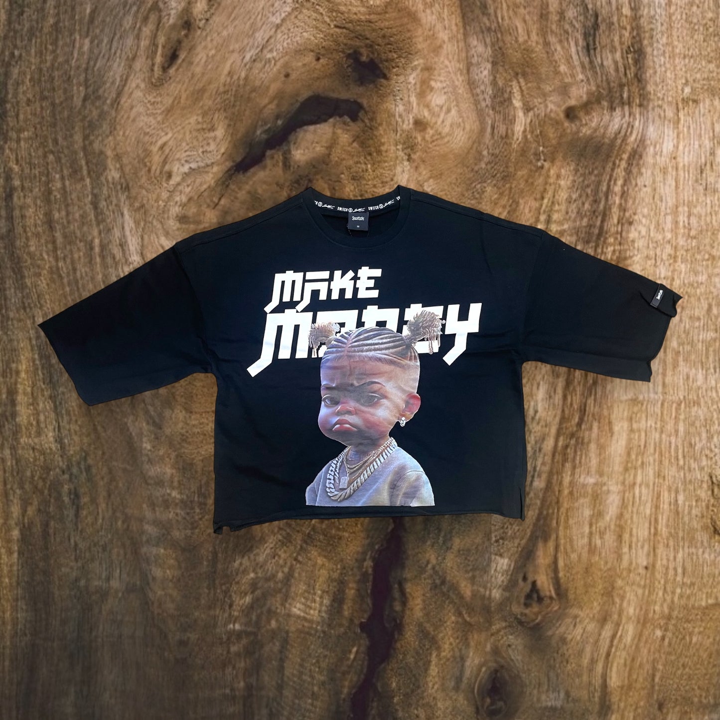 SW5119 - Make Money Not Friends Graphic Cropped Top T-Shirt
