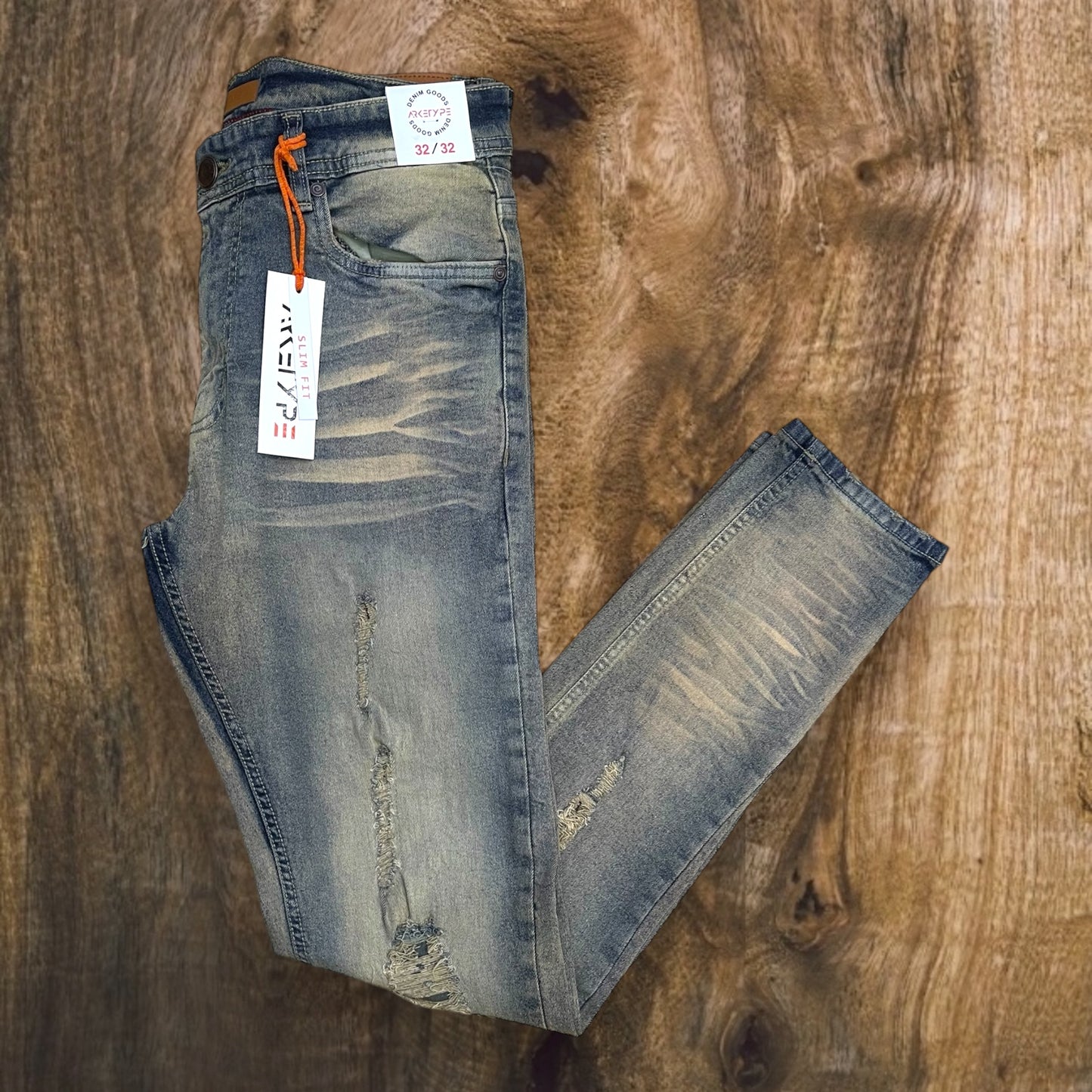 PC03 - Core Ripped Slim-Fit Stretch Jeans