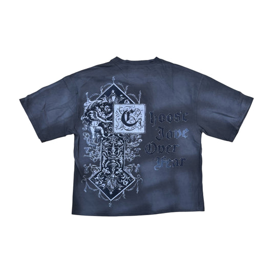 WH-T1688 - Unbreakable with Studs Graphic Crop T-Shirt