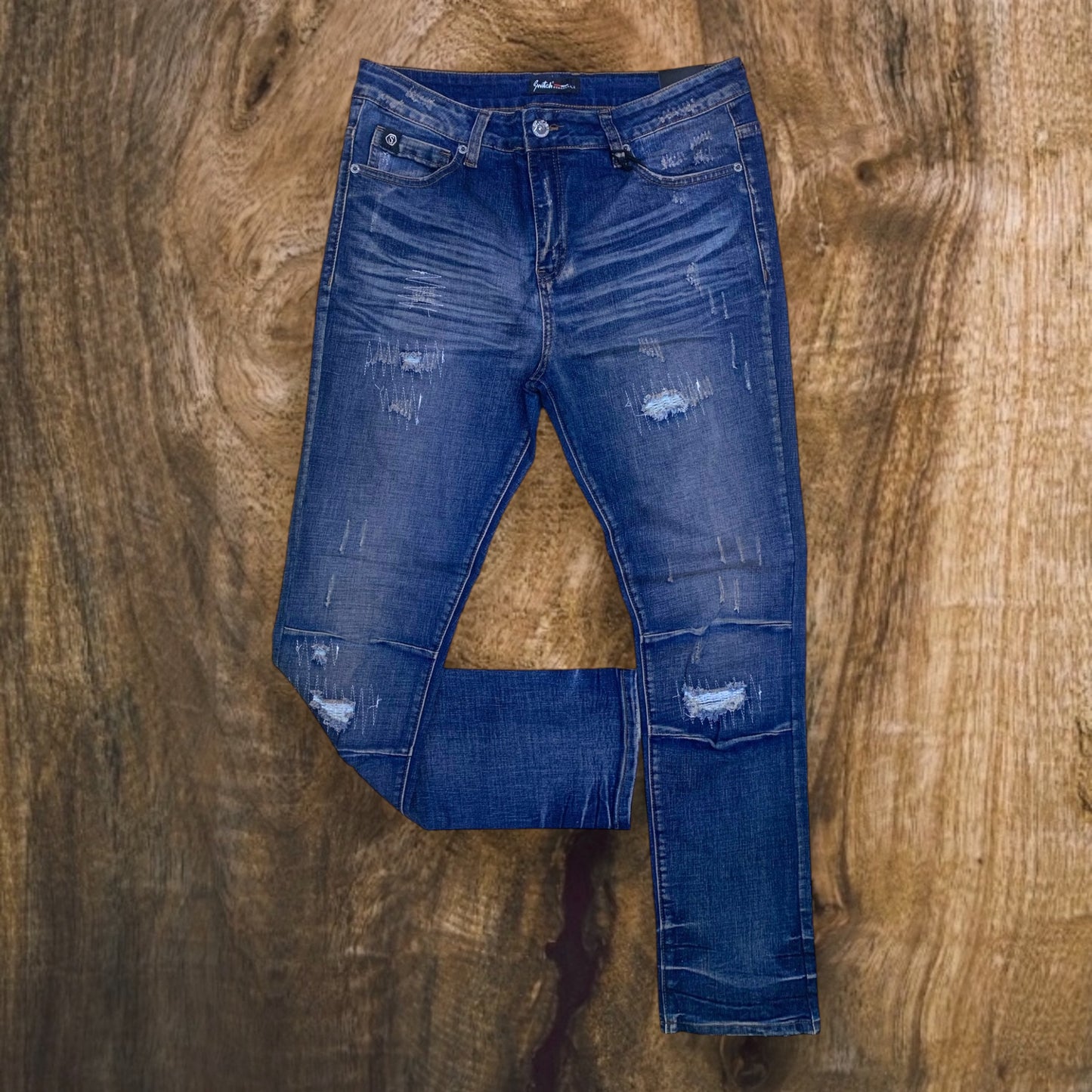 SS4657 - Premium Washed Ripped Slim-Fit Stretch Jeans