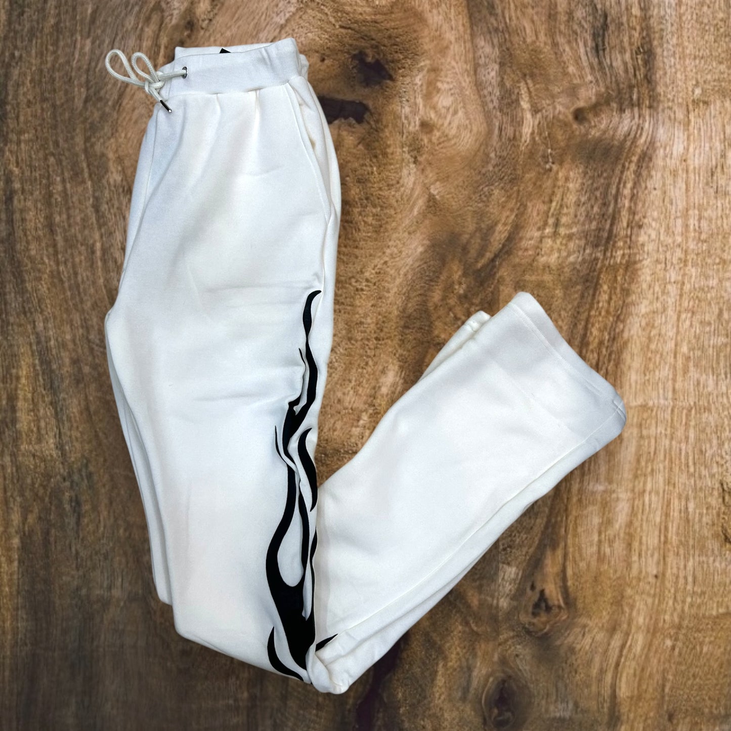 SB3400 - Flame Puff Print Fleece Stacked Pants