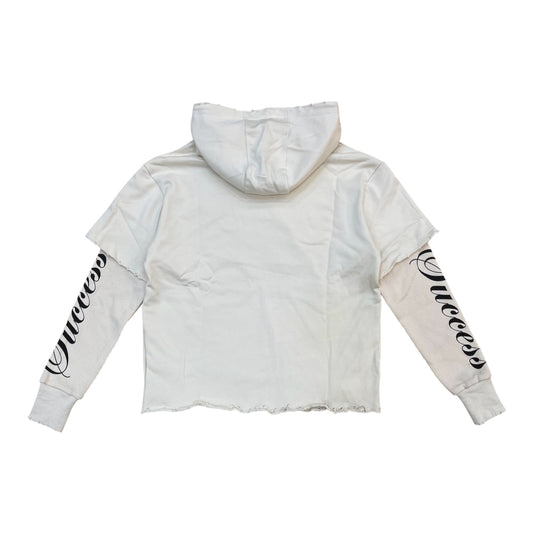 S2FH5226 - Key to Success Rhinestones 2FER Cropped Hoodie