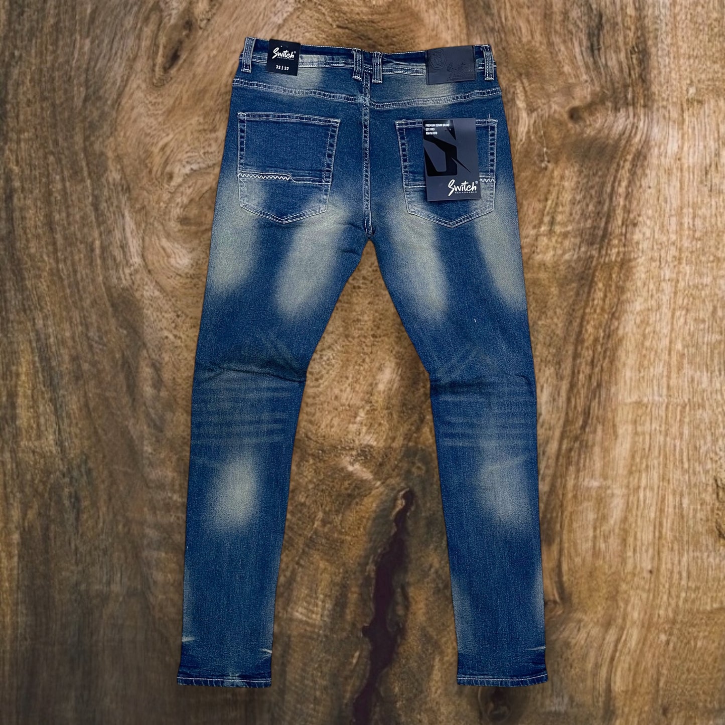 SS4606 - Premium Washed Ripped Slim-Fit Stretch Denim Jeans
