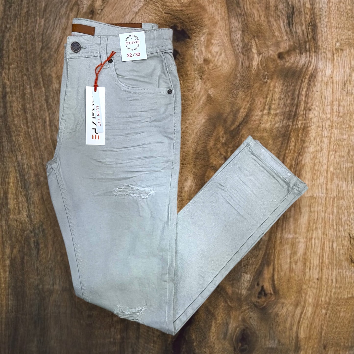 P503 - Twill Ripped Slim-Fit Stretch Jeans
