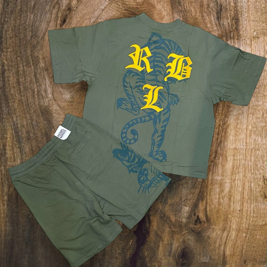 151-163 - Wild Life Cropped Shirt, Shorts SET