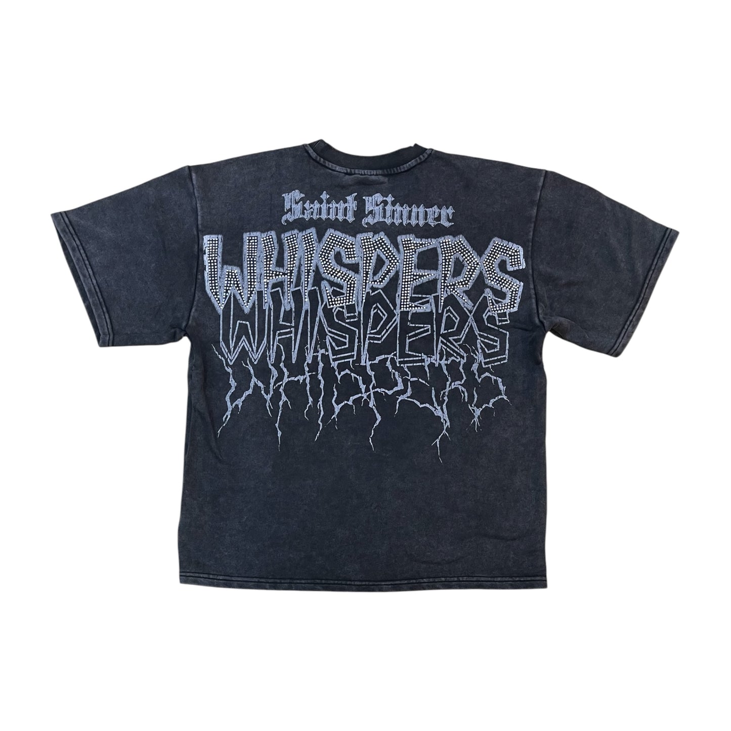 WH-610-11129 - Whispers with Rhinestones n Studs Cropped Graphic T-Shirt