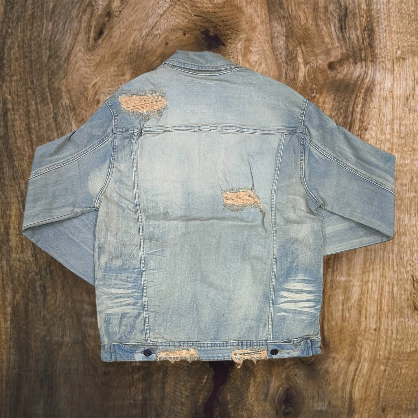 J540 - Double Whisker Rip n Repair Denim Stretch Jacket