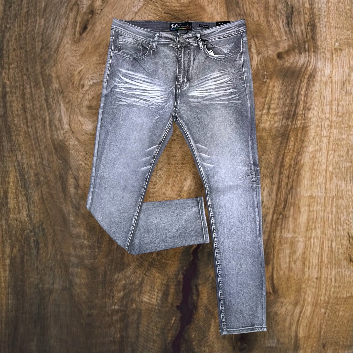 SF2620 - Washed Clean Look Denim Slim-Fit Stretch Jeans