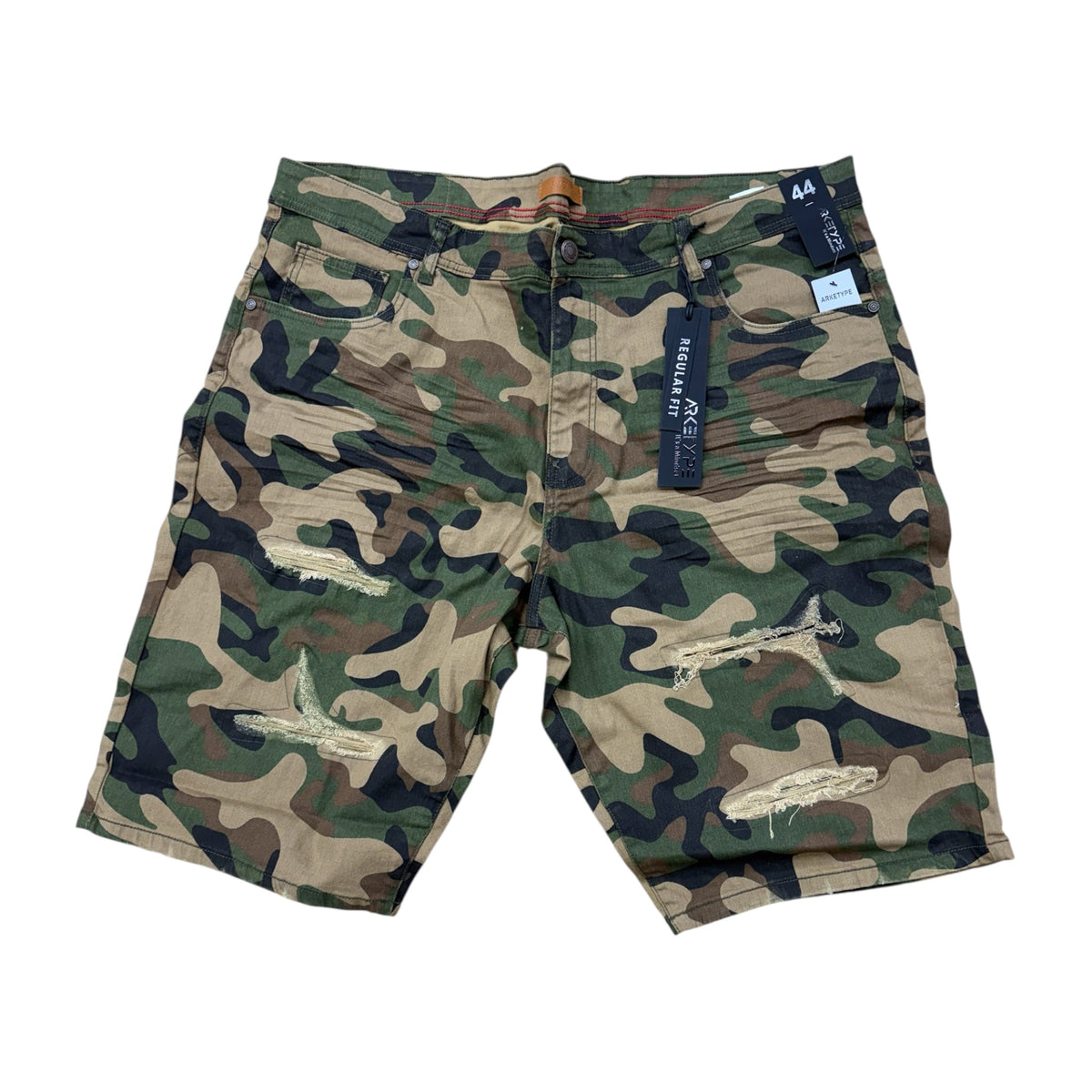 SC02X - Big Men's Core Twill Ripped Slim-Fit Stretch Shorts