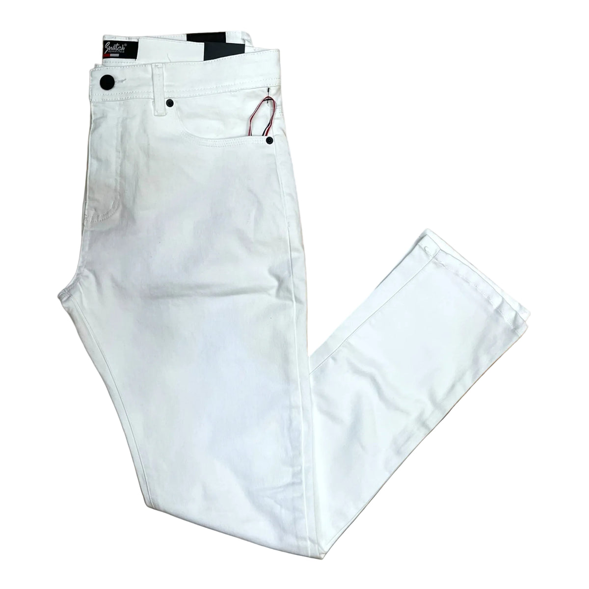 Switch SS3560 white span twill casual slim-fit stretch pants
