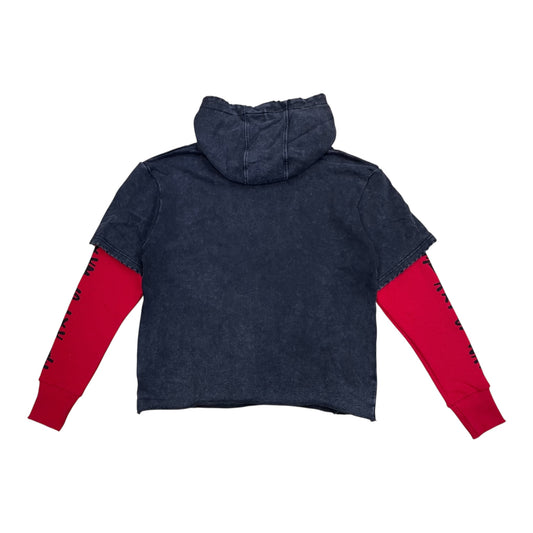 S2FH5229 - Art of War Rhinestones 2FER Washed Cropped Hoodie