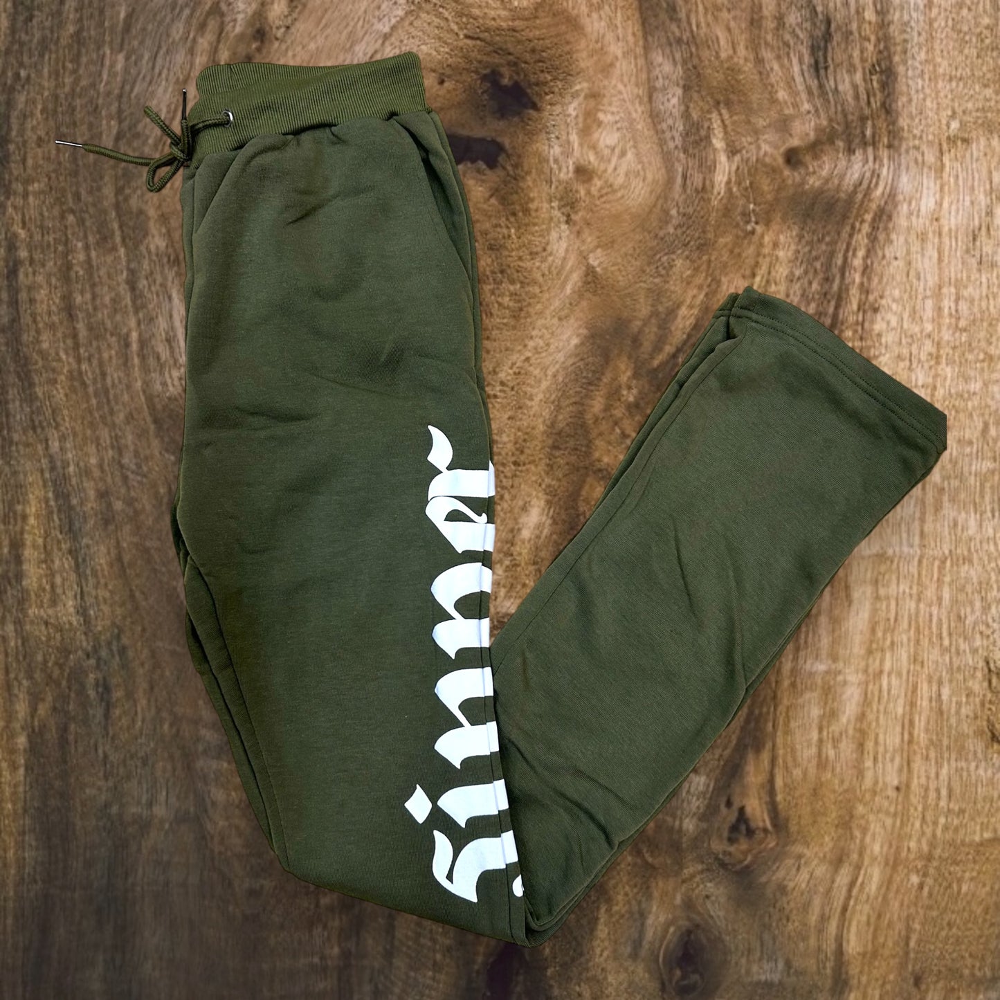 SB3401 - Saint Sinner Puff Print Fleece Stacked Pants
