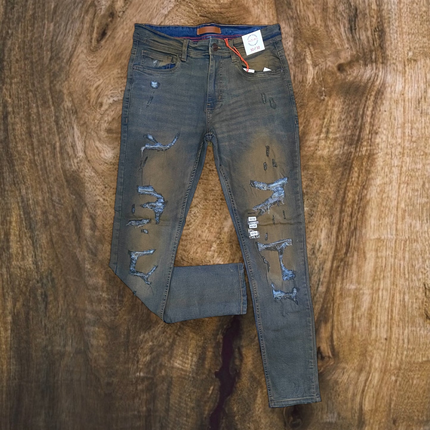 P502 - Laredo Ripped Slim-Fit Stretch Jeans