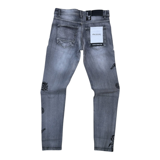 WH-P614 - Victory Baroque Style Slim-Fit Stretch Jeans